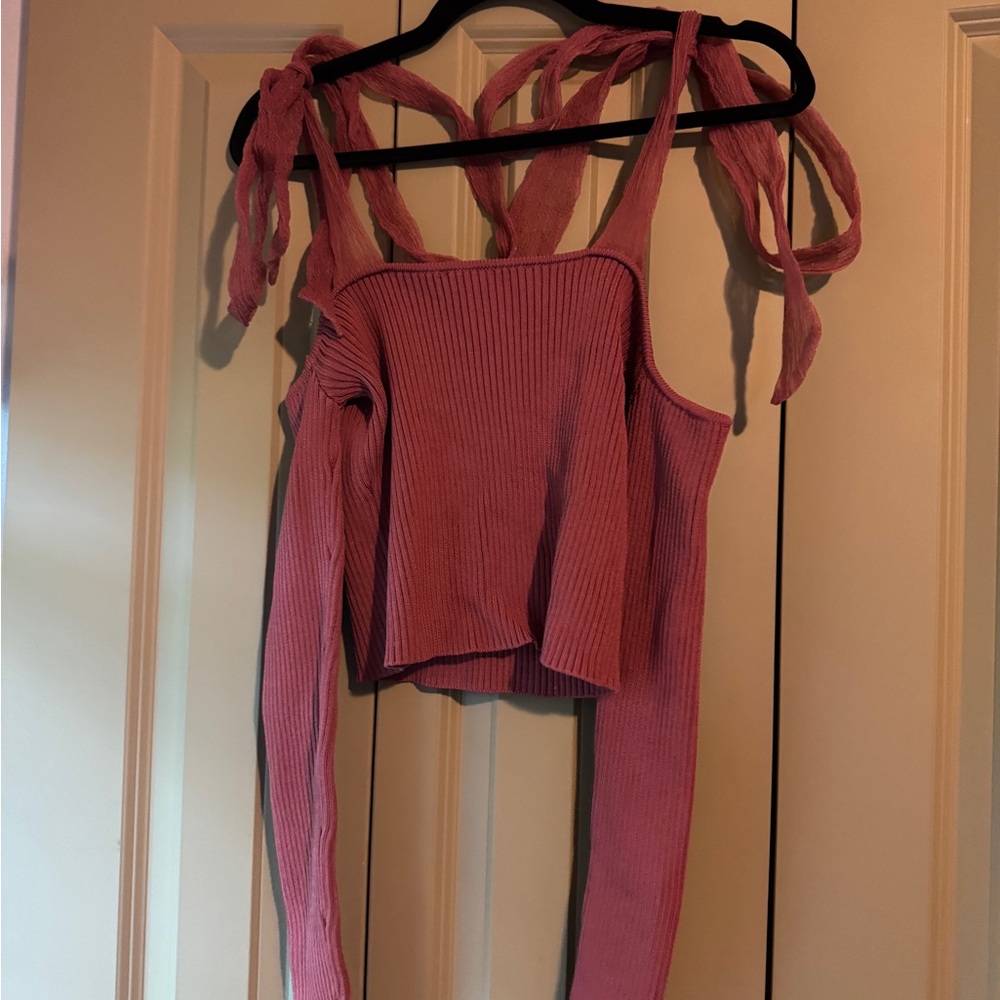 Zara Organza Combination Strap Knit Top - Picture 8 of 9